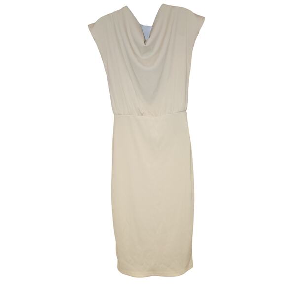 Nwt BTFBM Ivory Sleeveless Midi Dress Cowl Neck Sz S - Picture 3 of 5